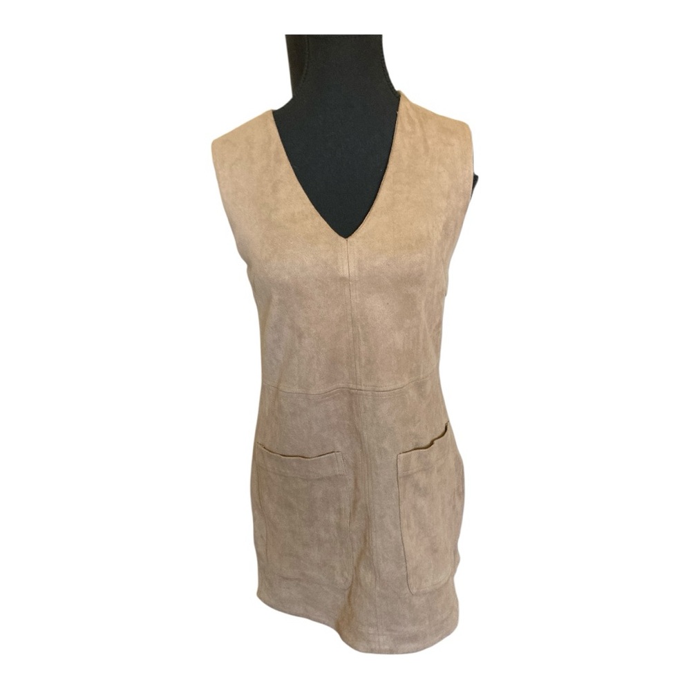 Tan Sleeveless Suede Dress